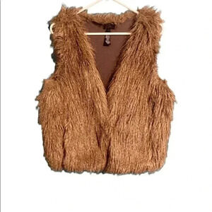 J.Crew Faux Fur Vest With Silk Wrap Belt